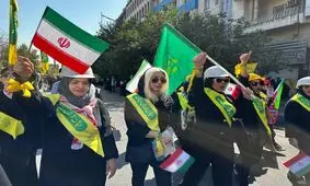 عروس و دامادهای جوان در رژه بزرگ «جان‌فدا»/ ویدئو