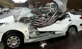 فوت یک نفر بر اثر واژگونی خودرو در جاده کرج - چالوس