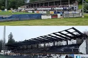 آتش‌زدن استادیوم خانگی پس از سقوط