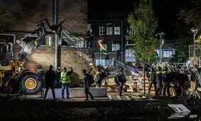 حمله خشونت‌آمیز پلیس هلند به دانشجویان حامی فلسطین


