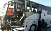 مرگ راننده اتوبوس در تصادف با کامیون