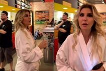 خواننده مشهور ترکیه با حوله حمام در رستوران!