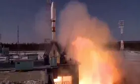 لحظه پرتاب ماهواره ایرانی با پرتابگر روسی به فضا/ ویدئو