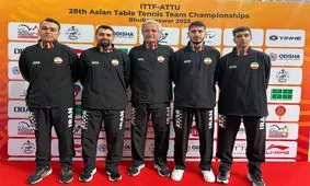 صعود تیم مردان ایران به جمع 8 تیم برتر تنیس روی میز قهرمانی آسیا