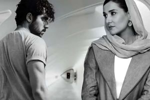 پریناز ایزدیار و شروین حاجی‌پور در پشت صحنه یک فیلم در شمال 