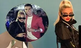  بوسه جنجالی خواننده مشهور زن برای کریس رونالدو 