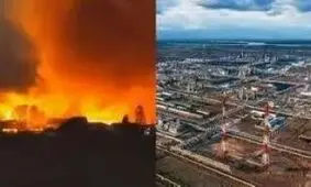 حمله پهپادی اوکراین به پالایشگاه نفت روسیه/ ویدئو

