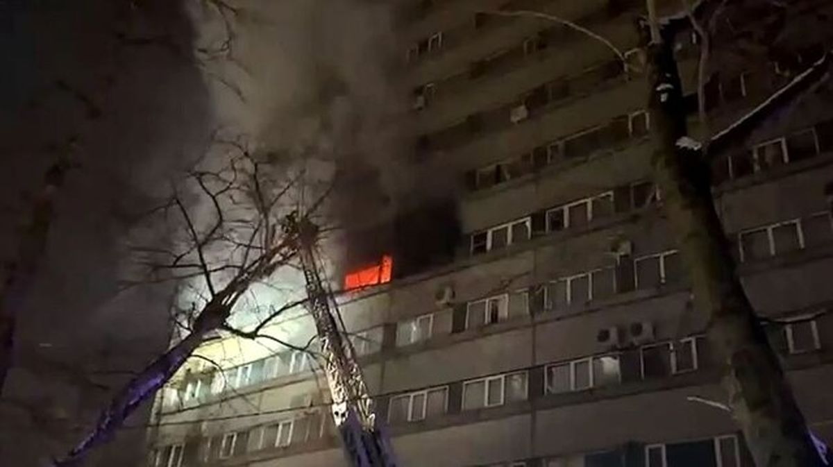 آتش‌سوزی هتلی در روسیه/ ویدئو