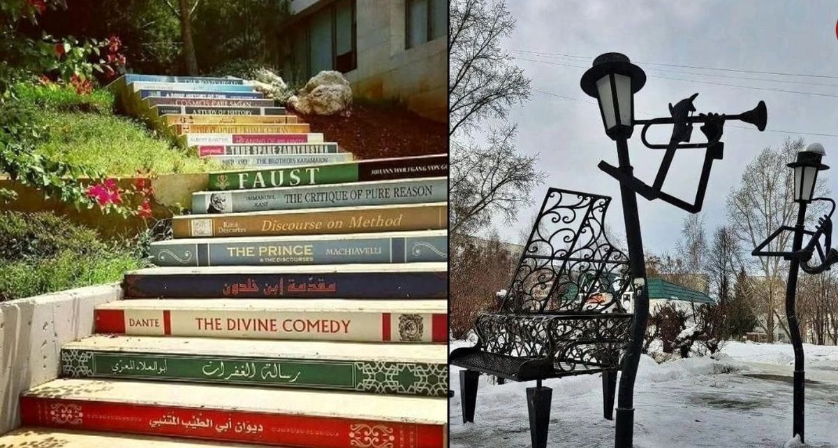 هنر خیابانی؛ ۱۰ شاهکار هنری خلاقانه که «کتاب و موسیقی» را به تصویر میکشند/ تصاویر