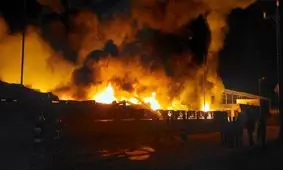 آتش سوزی در شهرک صنعتی آبادان/ ویدئو