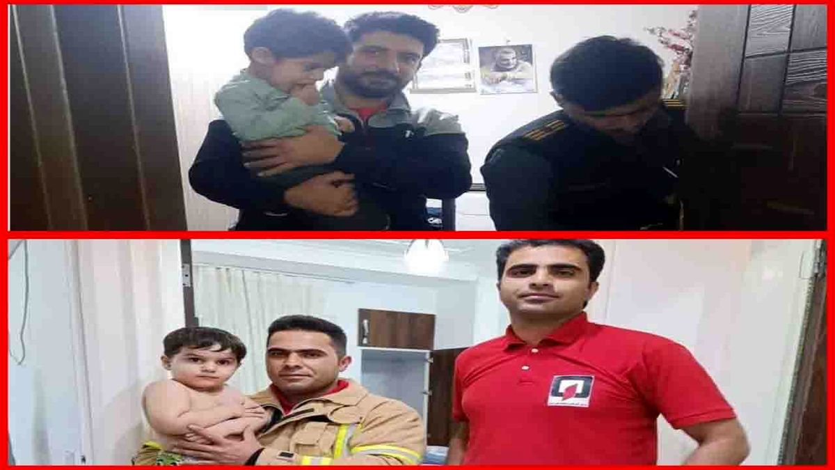 آتش نشانان کرمانی، کودکان محبوس در اتاق را نجات دادند