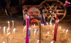 تجدید عهد مردم عراق با سرداران جبهه‌ی مقاومت در ساعت و محل شهادت