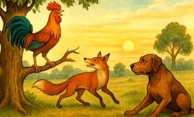 داستان خروس زیرک؛ خروسی که با یک نقشه زیرکانه، روباه را کیش و مات کرد