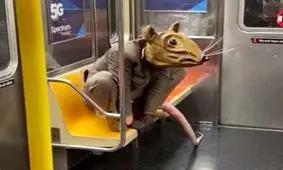 حضور موش غول پیکر در مترو نیویورک/ ویدئو