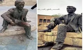 کفش مجسمه پرویز تناولی در پارک شفق دزدیده شد