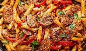 پاستا سوسیس پنیری، یک شام سبک و خوش طعم