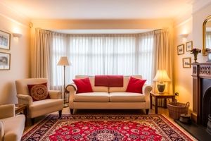 روش ست کردن فرش قرمز با مبل کرم