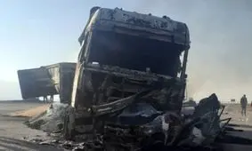 تصادف عجیب ۳ تریلی در جاده یزد / ۲ تن کشته شدند