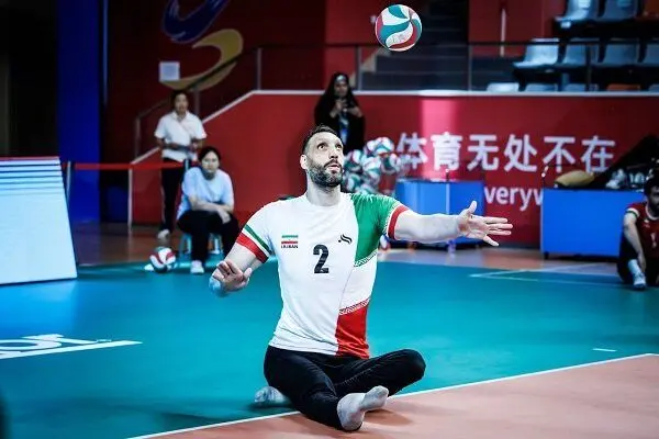تصاویر دیدنی از مرد ۲۴۷ سانتی‌متری والیبال نشسته ایران درمسابقات جهانی