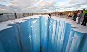 هنر خیابانی؛ شاهکارهای سه‌بعدی هنرمند آلمانی که خیابان‌ها را به «درّه‌» تبدیل می‌کند