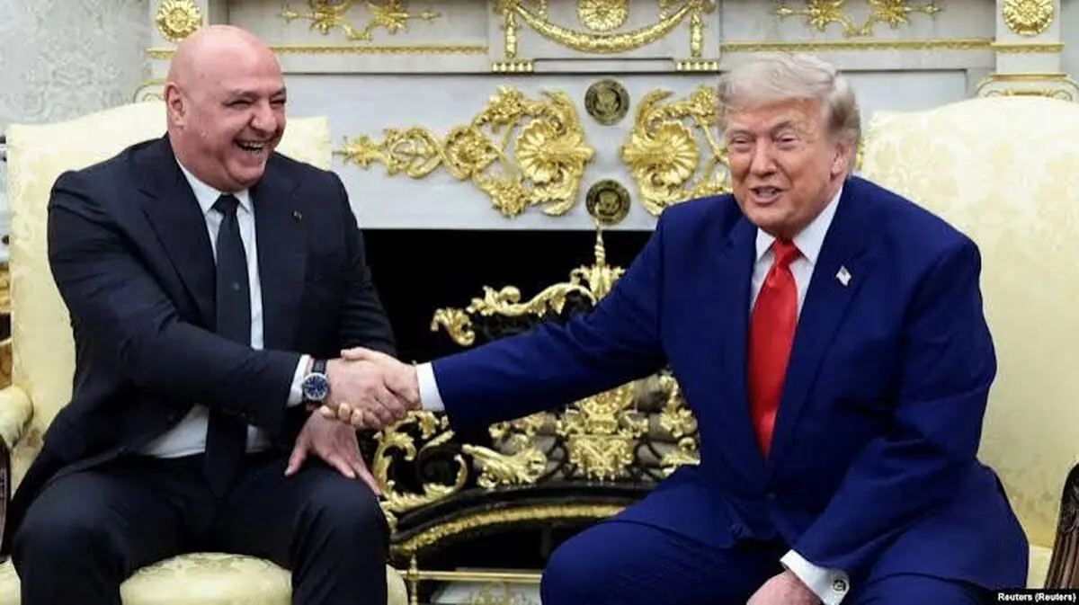 شوخی ترامپ با رئیس جمهور لبنان در کاخ سفید/ ویدئو
