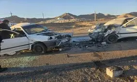 برخورد مرگبار پژو و پراید در محور بهاباد