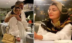 ساره بیات و همسر در یک رستوران شیک در اروپا