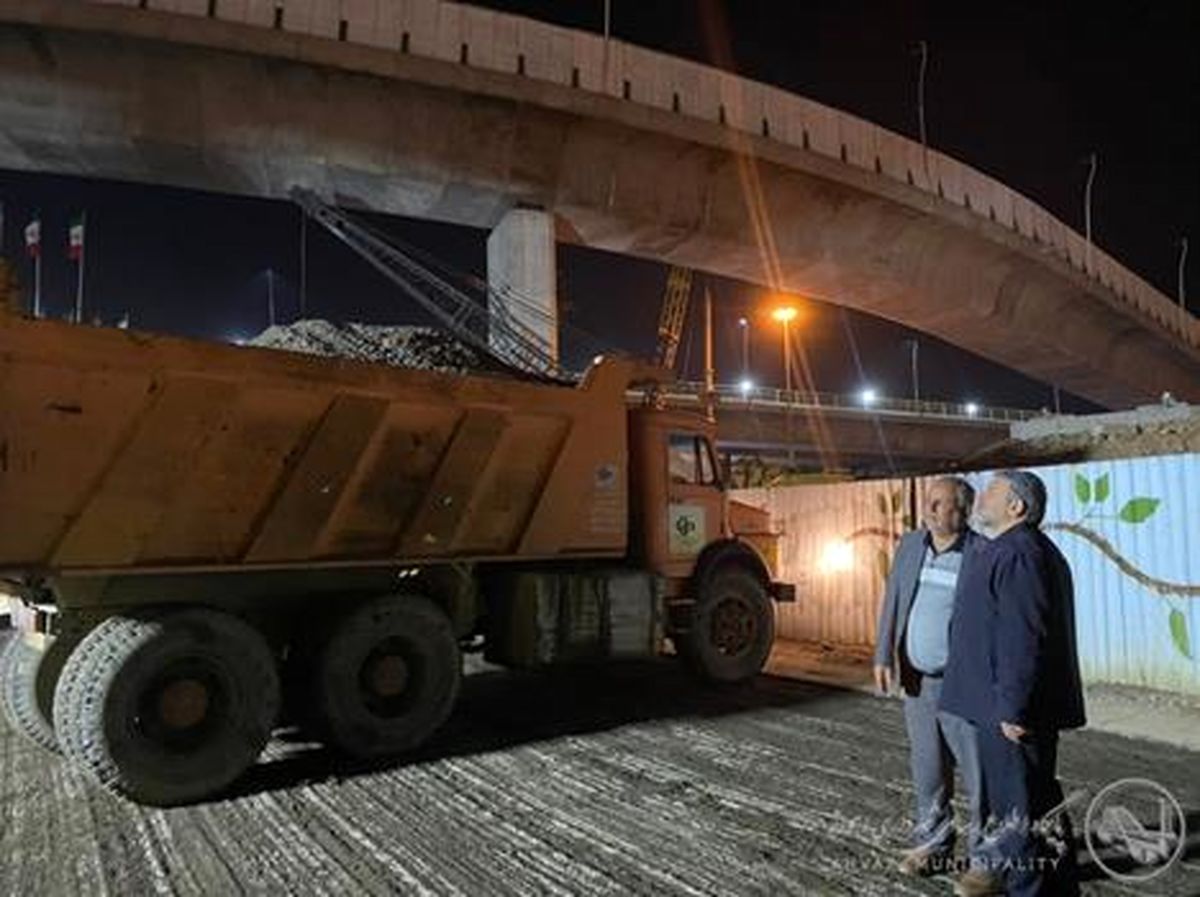 بازدید شهردار اهواز از روند آماده سازی مسیر شمال به جنوب زیرپل روگذر تقاطع غیرهمسطح شهید کجباف
