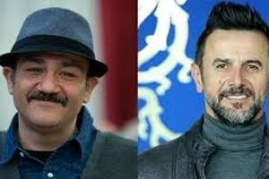 استایل متفاوت امین حیایی و مهران غفوریان در حاشیه یک مراسم/ عکس