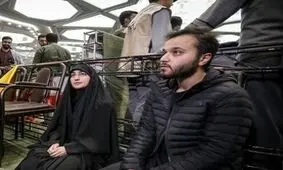 فرزندان سردار سلیمانی در تشییع پیکر رئیس جمهور/ عکس
