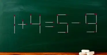 تست هوش/ یک چوب کبریت را در 9 ثانیه جابجا کنید تا دو معادله با هم برابر شوند