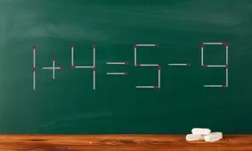 تست هوش/ یک چوب کبریت را در 9 ثانیه جابجا کنید تا دو معادله با هم برابر شوند