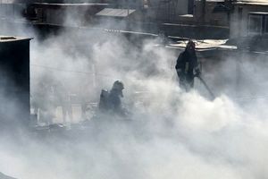 آتش سوزی گسترده در کارگاه سبد سازی در شیراز