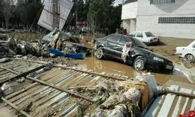 سیل و آبگرفتگی در خانه‌ها و اماکن خرم آباد + تصاویر