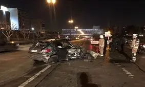 برخورد مرگبار پژو ۲۰۶ با گاردیل در بزرگراه یادگار امام + تصاویر