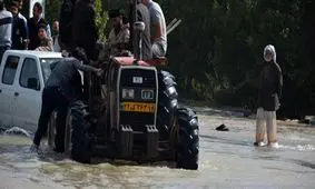 فیلم/جاده روستایی سوسنگرد به زیر آب رفت