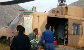 نجات یک مادر باردار در کرمانشاه با کمک هلیکوپتر
