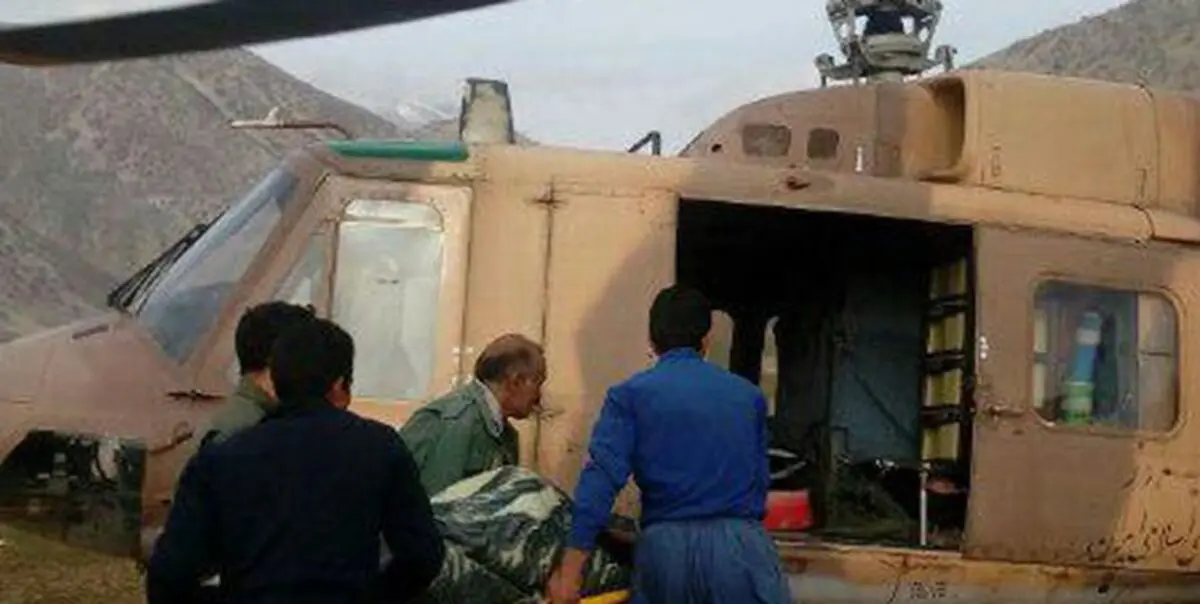 نجات یک مادر باردار در کرمانشاه با کمک هلیکوپتر