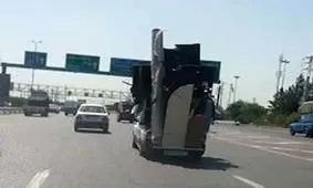 حمل عجیب بار توسط پراید وانت! + فیلم