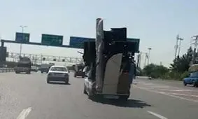 حمل عجیب بار توسط پراید وانت! + فیلم