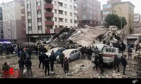 لحظه ریزش ساختمان هشت در بخش آسیایی استانبول