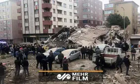 تصاویری از ریزش ساختمان ٦ طبقه در بخش آسیایی استانبول