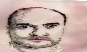 اثر هنری با دوختن کف دست