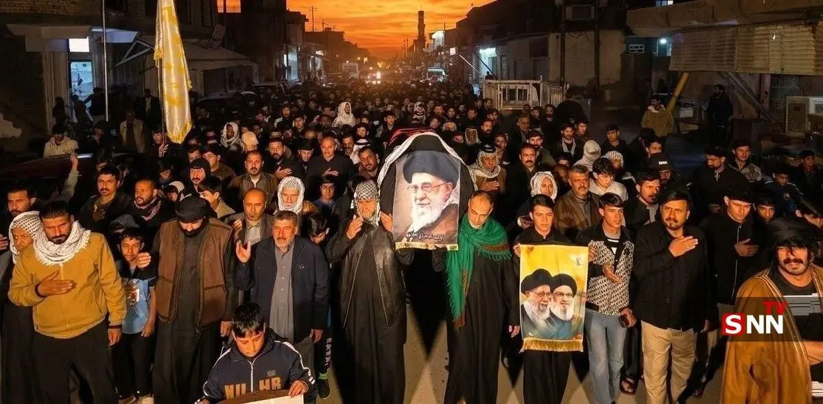 برگزاری مراسم نمادین تشییع شهید آیت‌الله خامنه‌ای در استان واسط عراق