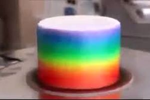 تزئین کیک به روش رنگین کمانی/ فیلم