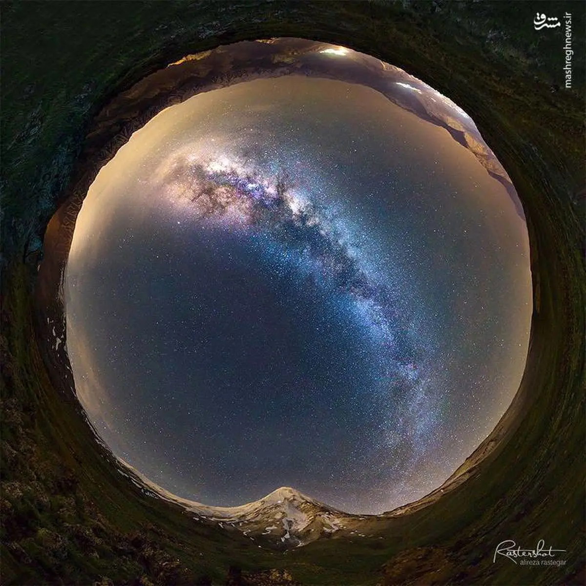 نمایی شگفت‌انگیز از قله دماوند