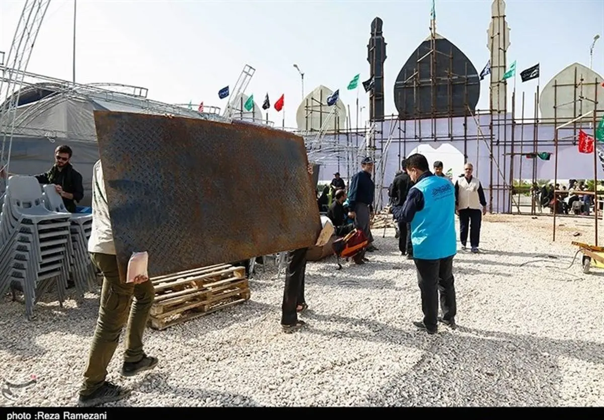 آماده‌سازی موکب «مع امام منصور مسجد مقدس جمکران» به روایت تصویر