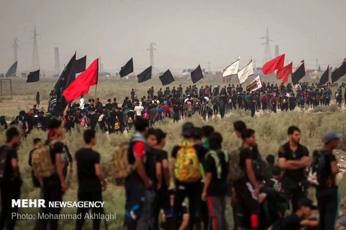 باران و گرد و خاک در کربلا/زائران ماسک تنفس همراه داشته باشند