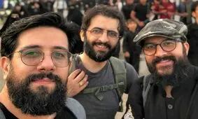 بهروز شعیبی، وحید امیرخانی و سیدمرتضی فاطمی در پیاده‌روی اربعین