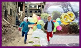 تضاد دردناک جنگ و صلح را در یک قاب ببینید/ عکس